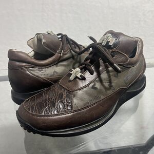 MAURI Men's Brown Nappa & Croco Leather Sneakers #8900/9  EU 42/ US 9
